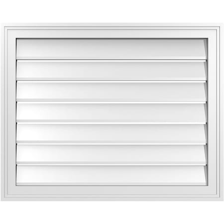 Ekena Millwork Vertical Surface Mount PVC Gable Vent: Functional, w/ 2"W x 1-1/2"P Brickmould Frame, 30"W x 24"H GVPVE30X2402SF